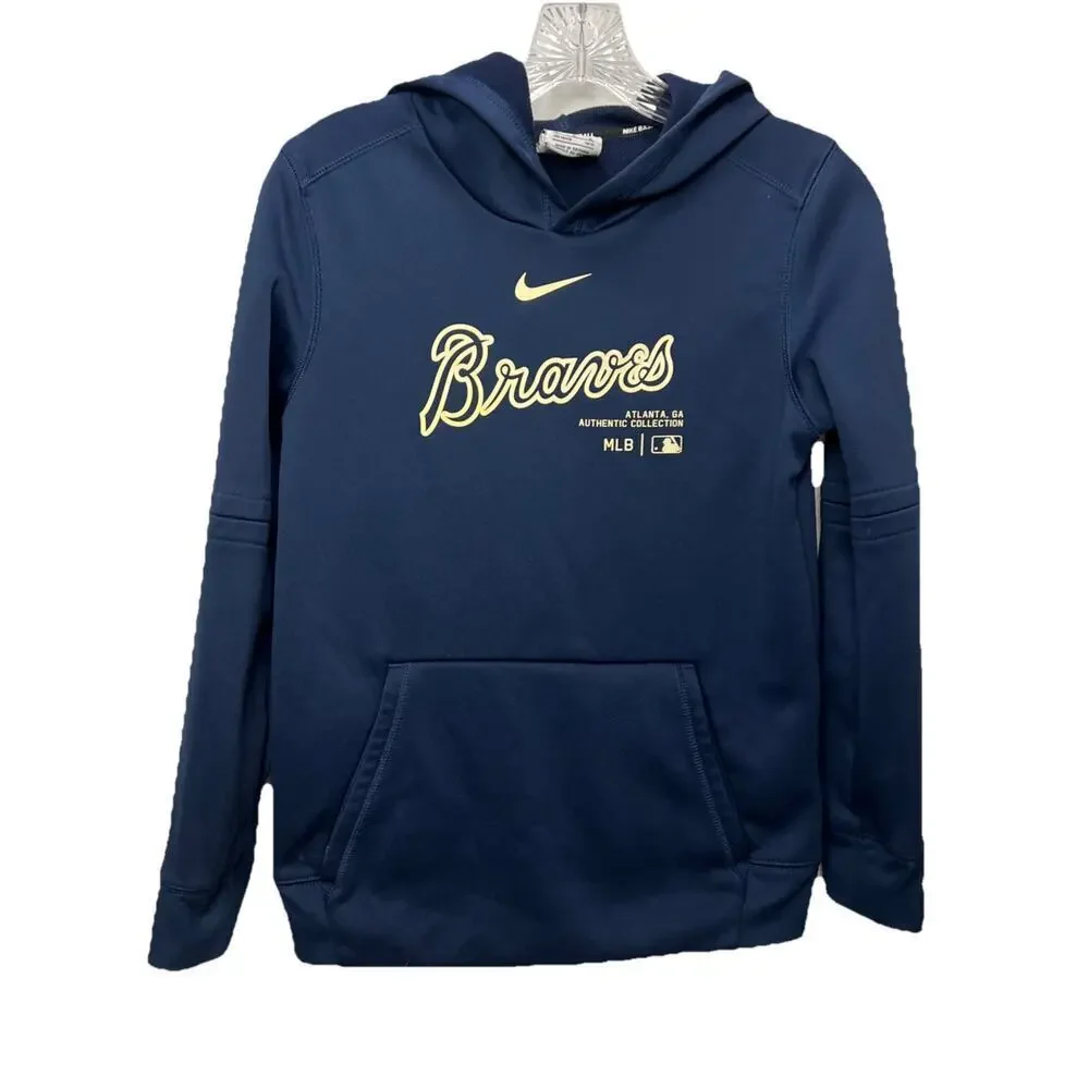 Atlanta Braves Nike Therma-Fit Boys Size M Hoodie Sweatshirt MLB Baseball